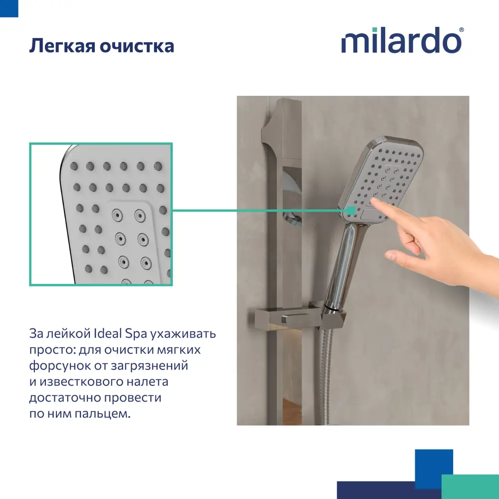 Milardo Ideal Spa - прямоугольная лейка для душа с 3 режимами подачи воды 89349129 STLM-1374012 - Вид №2
