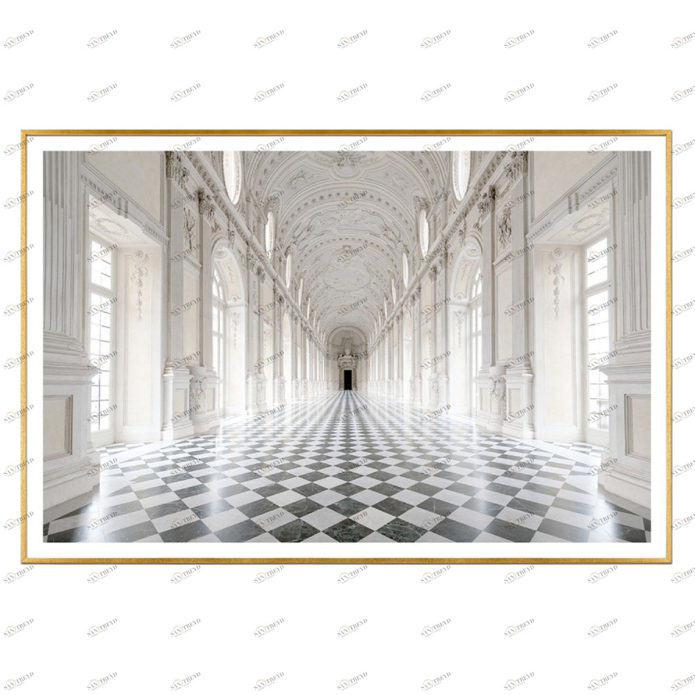 Постер прямоугольный на художественной бумаге 80х60 см "Дворец-2" EVENHOME ДИЗАЙНЕРСКИЕ 00-3878767 Белый;черный 