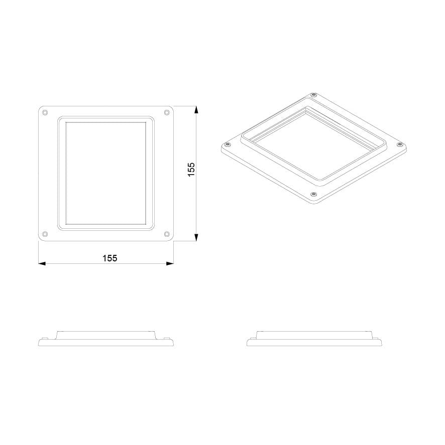 Анодированная алюминиевая пластина для розеток и выключателей Genuit Graphite ARCH-00141383 - Вид №16