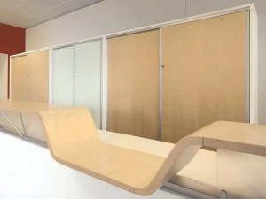 Ultom Модульный офисный блок из дерева и стекла с раздвижными дверями Ekliss