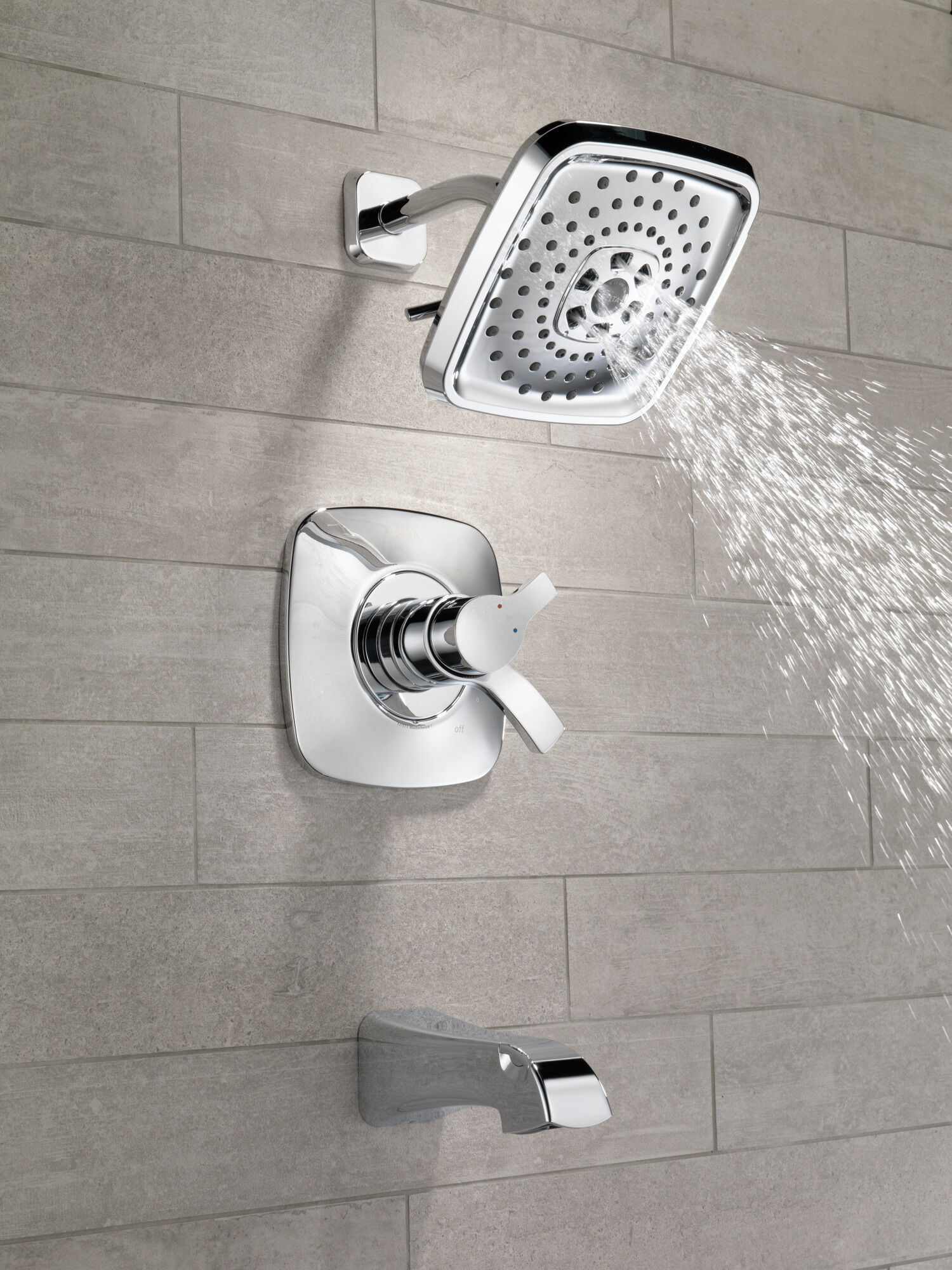 T17452-SS Monitor® 17 Series H2Okinetic® для ванны и душа Delta Faucet Tesla Нержавеющая сталь - Вид №10