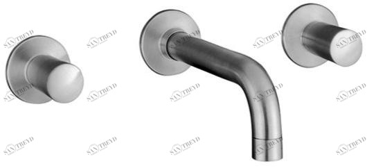 Quadrodesign Смеситель для умывальника настенный на 3 отверстия без сливного крана Ono sun-id-1409446