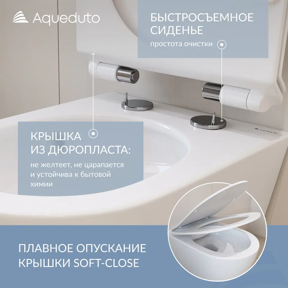 Комплект инсталляция и унитаз Grohe безободковый с микролифтом клавиша цвет хром 89435245 STLM-2028558 Rapid SL - Вид №5