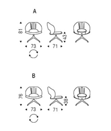 Кожаное вращающееся кресло Cattelan italia ARCH-00087853 - Вид №3