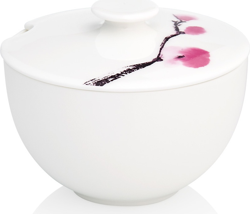 10532274 Dibbern Сахарница Dibbern "Вишни в цвету" 250мл Фарфор костяной 