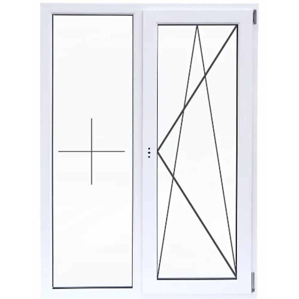 Пластиковое окно ПВХ Deceuninck двустворчатое 1000x1000 мм (ВхШ) двухкамерный стеклопакет белый (с двух сторон) STLM-2167296