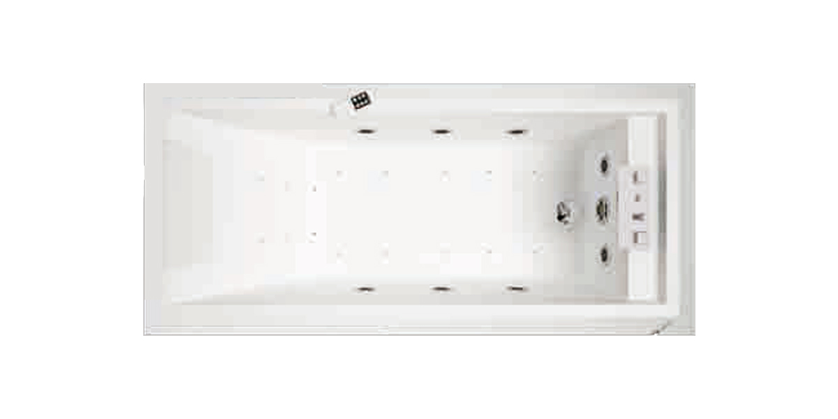 Ванна Hydro Plus Novellini SENSE 4 с набортным смесителем и панелями из белого ореха SE4719080T7U3Q - Вид №2