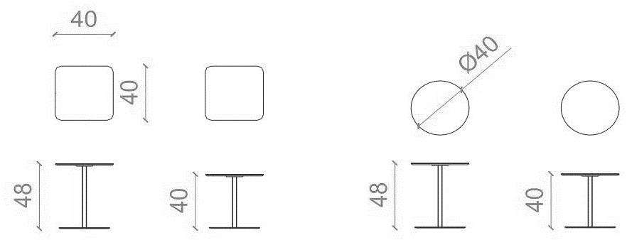 B&T Design Стол сервисный квадратный в мдф sun-id-1495532 - Вид №5