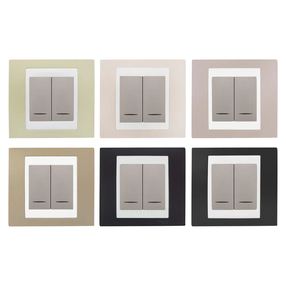 Выключатель встраиваемый Systeme Electric Unica 2 клавиши с подсветкой, цвет белый STLM-2163075 - Вид №1