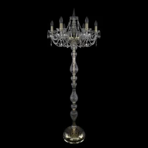 Торшер хрустальный на 6 ламп 160х57 см прозрачно-золотистый Bohemia Ivele 1406T1/6/195-160/G BOHEMIA IVELE СВЕЧА 00-3889338 Золото;прозрачный