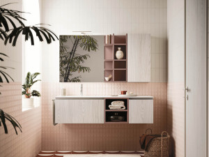 Подвесной шкаф для умывальника со встроенной раковиной