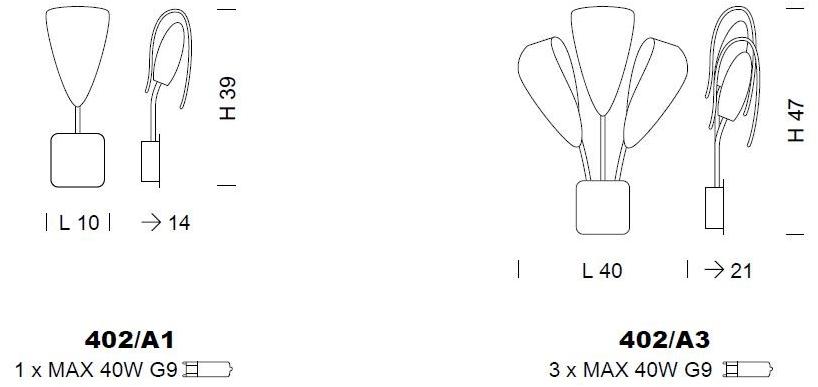 Sylcom Настенный светильник из стекла Mocenigo 402 - Вид №2
