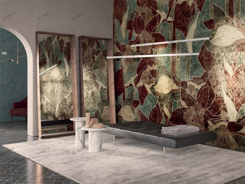 Inkiostro Bianco Обои сусальное золото с цветочными мотивами Goldenwall 2020 Inkdpij2001,2