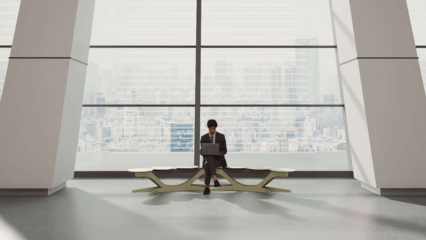 Модульная стальная скамья с порошковым покрытием на стержне CITYSì плющ ARCH-00127995 - Вид №6