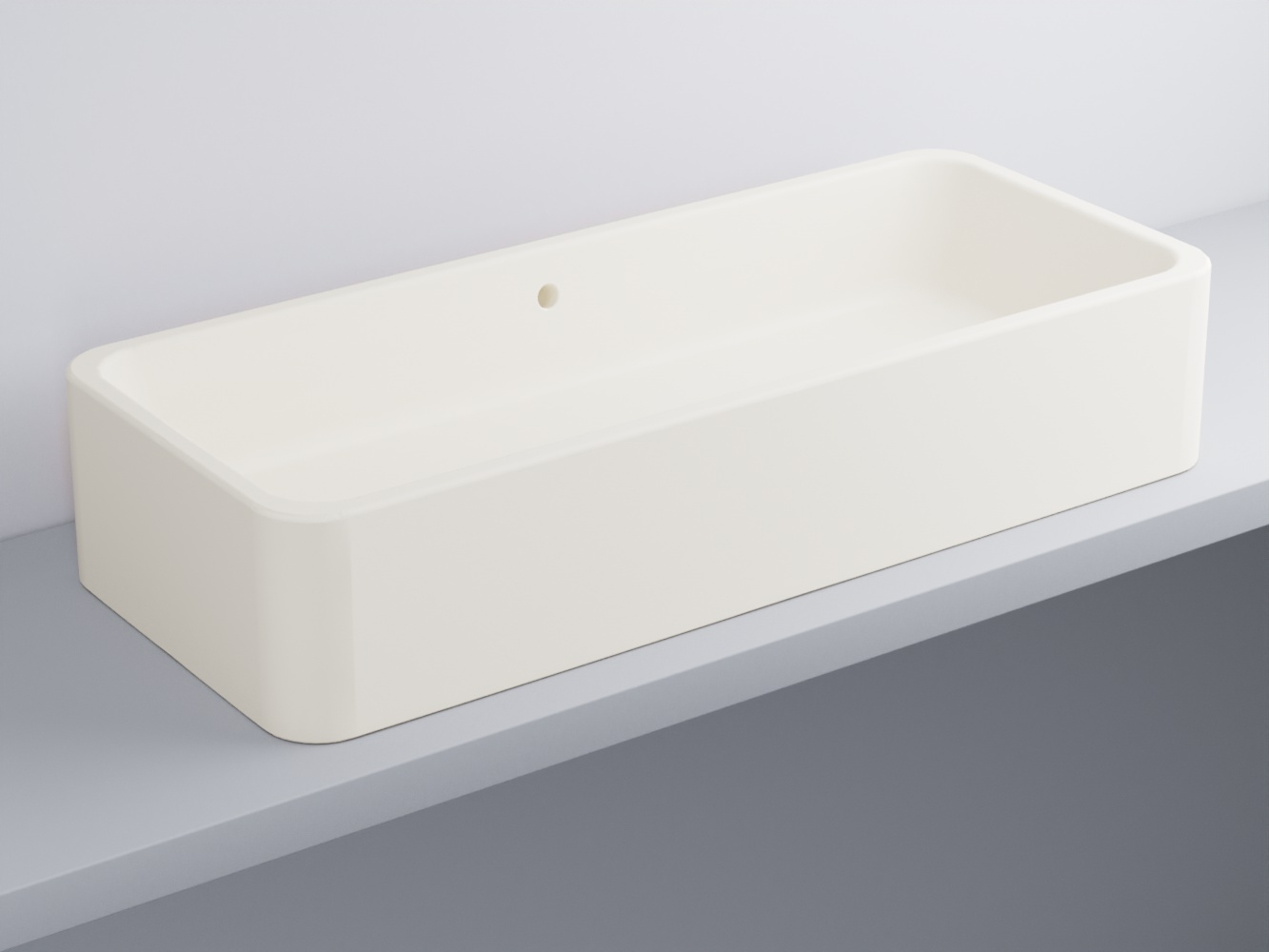 SHLAA10020-TL Раковина накладная прямоугольная с переливом 100 x 20 h cielo Shui Ceramica Cielo