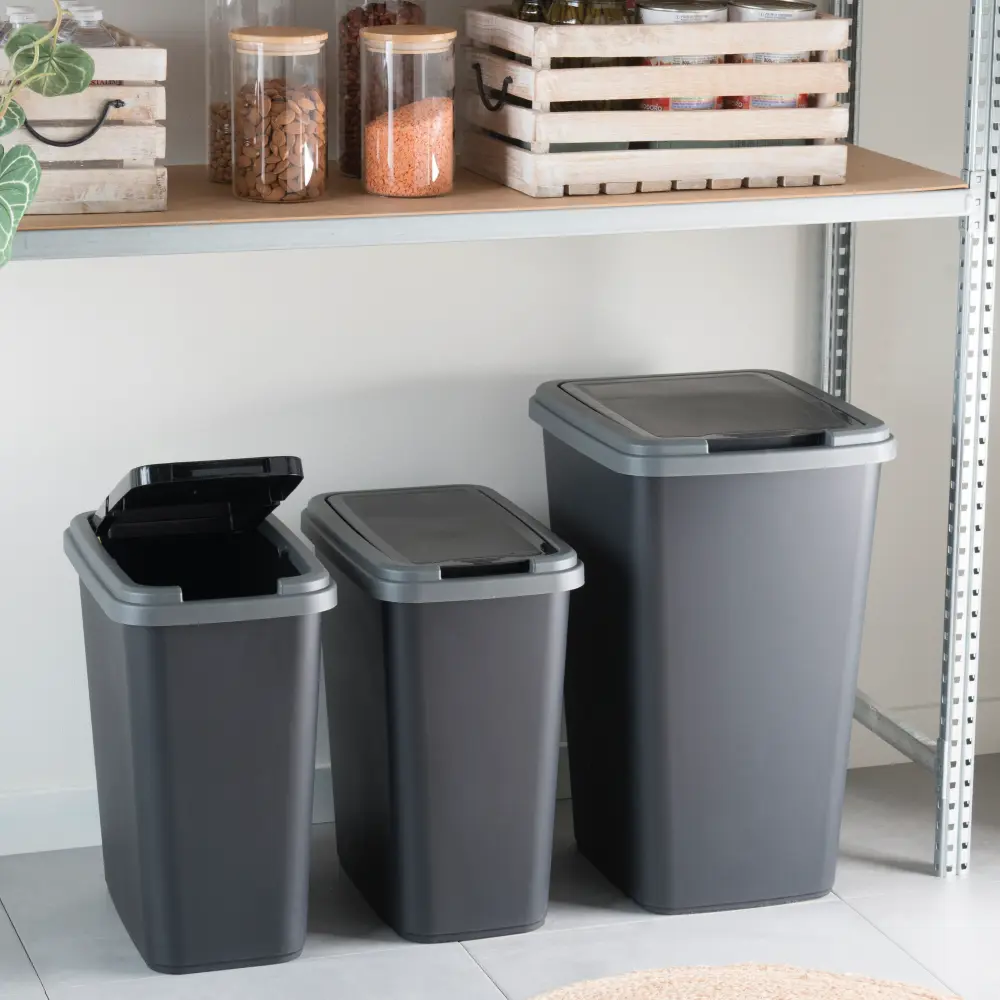 Бак для мусора Delinia с откидной крышкой 25 л полипропилен цвет черный STLM-2032269 - Вид №6