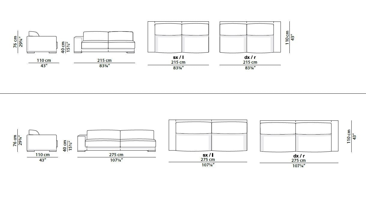 Кожаный линейный диван Baxter BUDAPEST ARCH-00084279 - Вид №11