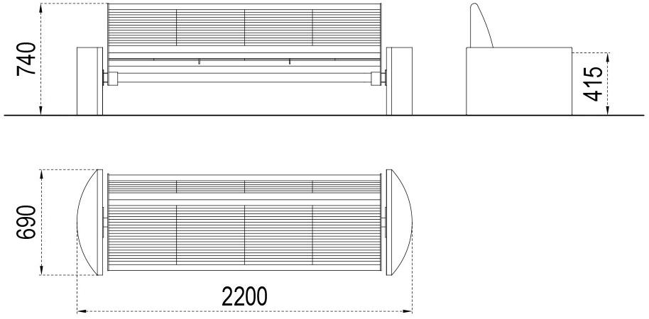 City Design Скамья из оцинкованной стали со спинкой Taurus sun-id-1484445 - Вид №1
