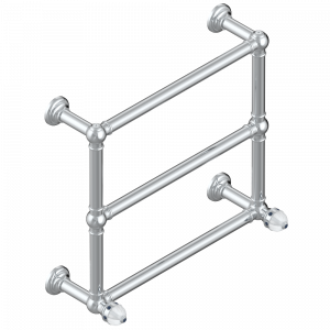 A1K-TWT3H2 Полотенцесушитель Традиционный, 3 перекладины, 625 мм x 575 мм, водяной, с 2 декоративными крестовыми рукоятками Thg-paris Amboise с лазуритом Хром
