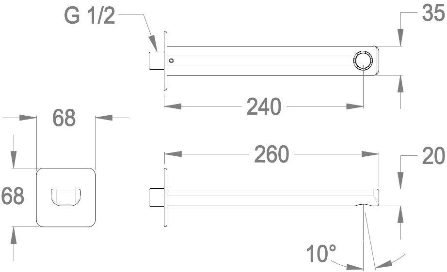 Fir Italia Стенной излив Daily 44 4444214 - Вид №1