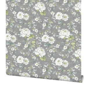 Обои флизелиновые Inspire Diego Flora серые 1.06 м 643046 89157721 STLM-2146546
