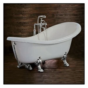 Ванна Akcjum Rectime 175 WR-01-01-Ch овальная белая с хромированными ножками