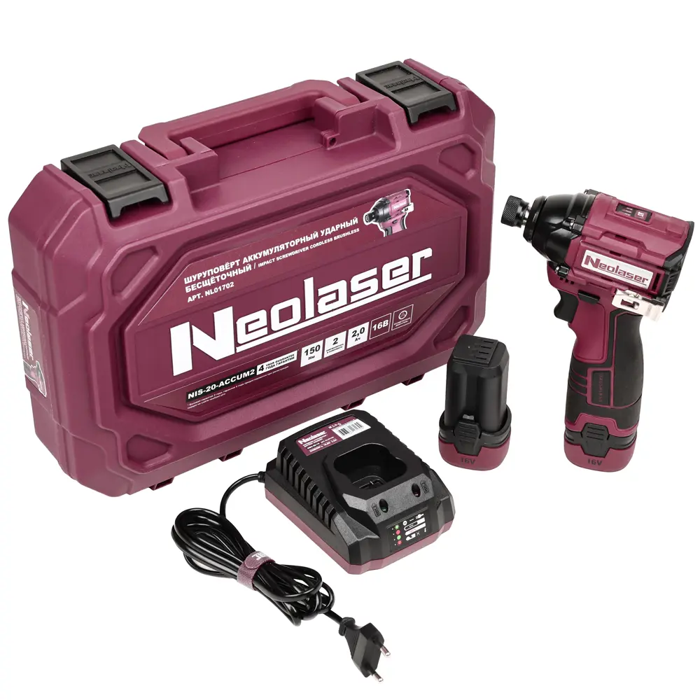 Бесщеточный ударный шуруповерт Neolaser NIS-20-ACCUM2 с двумя аккумуляторами 89434157 STLM-1578742 - Вид №1