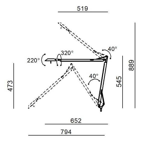 Алюминиевая настольная лампа с гибким кронштейном In Stock Stilnovo ARCH-00086675 - Вид №3