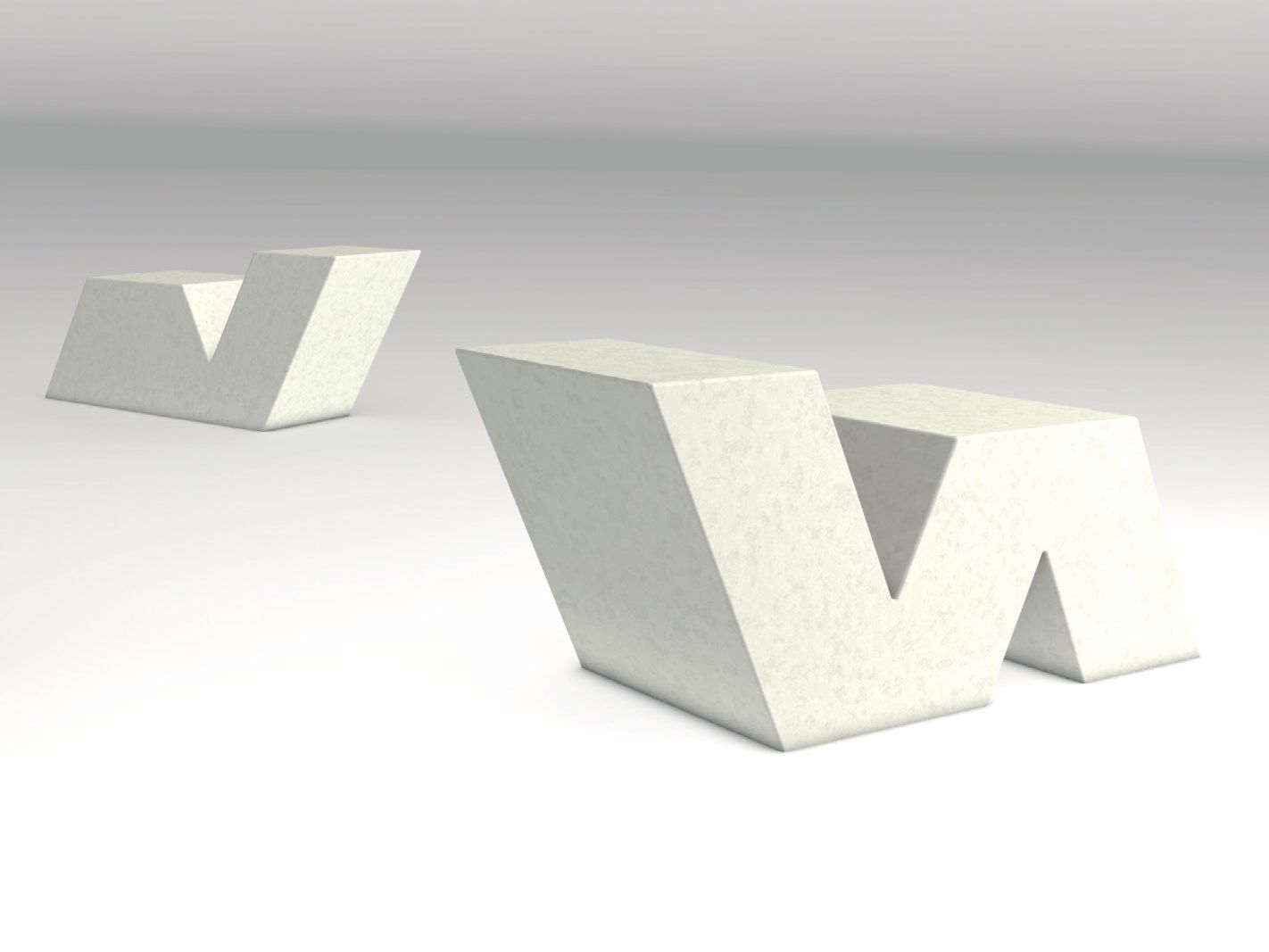 Реконструированное каменное наружное сиденье Viscio Urban Design наоборот ARCH-00003902