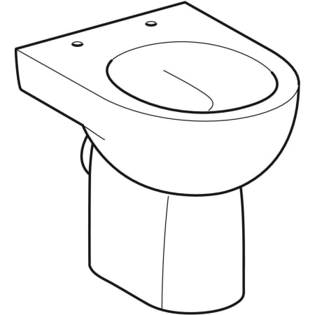 213010000 Напольный унитаз вертикальный смыв Geberit Renova, горизонтальный выпуск, полузакрытая форма Geberit  - Вид №1