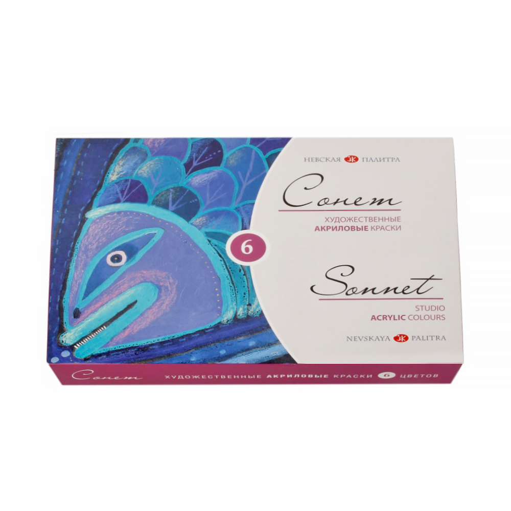 28411325 Краска акриловая набор 6 цв. 46 мл Сонет 