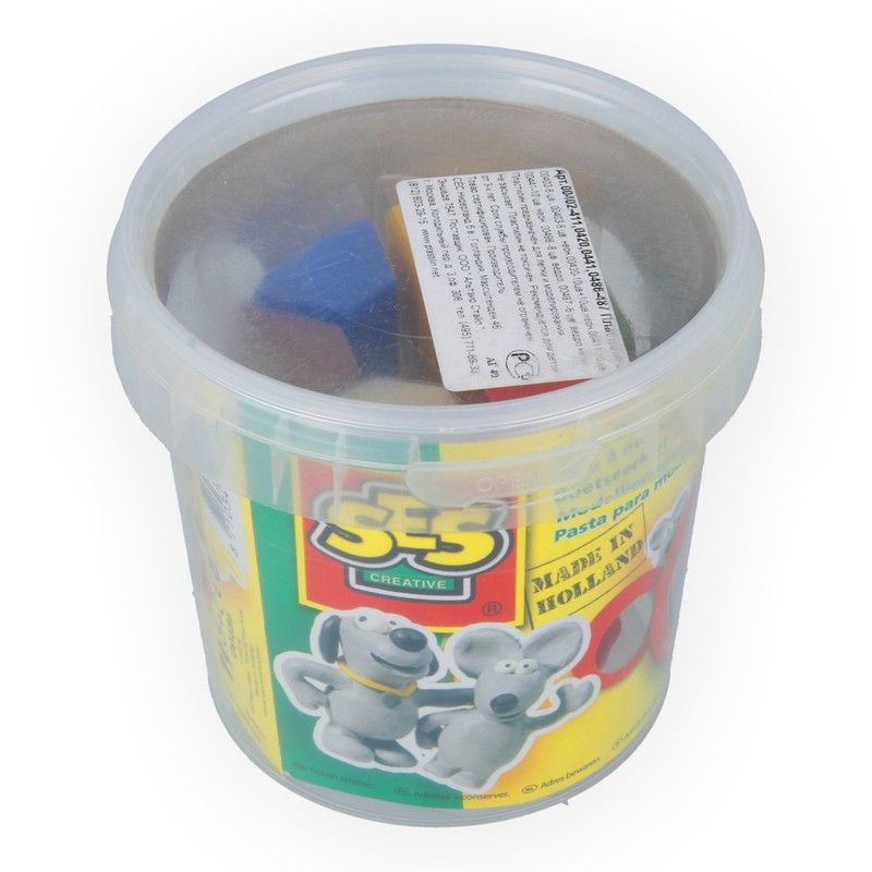 00486 _Пластилин в банке 6 цв. SES 