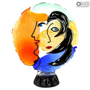 4732 ORIGINALMURANOGLASS Скульптура Голова Женщины - Pop Art - Original Murano Glass OMG 35 см