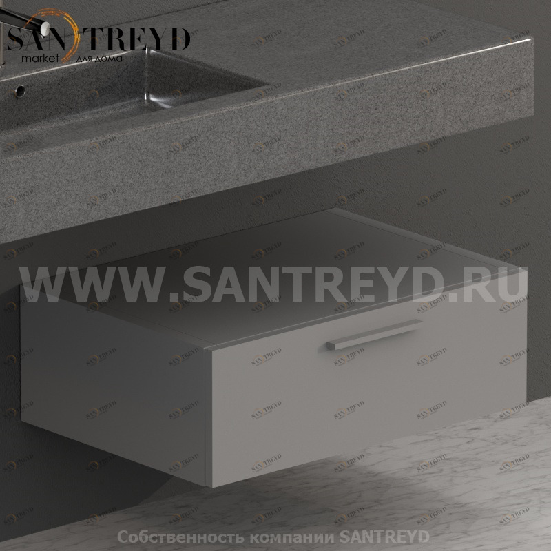 S07024TO2 Тумба с 1 ящиком 70 см серая Globo ARREDO WOOD Италия Ceramica Globo