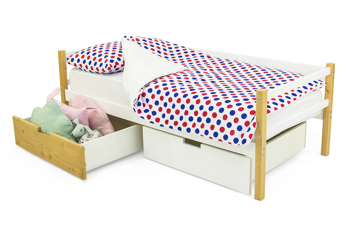 Детская кровать-тахта Svogen дерево, белая БЕЛЬМАРКО  326822 Белый;желтый Santreyd  - Вид №3