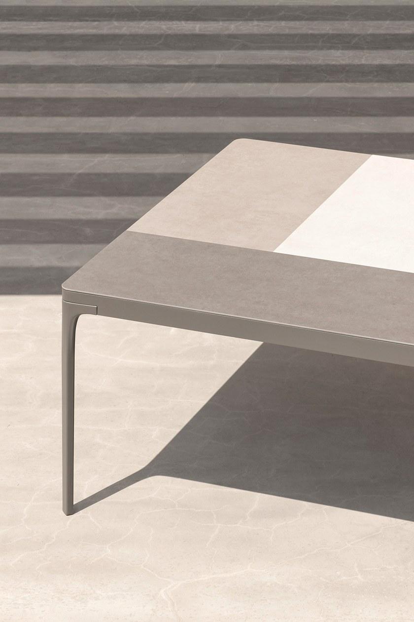 Ethimo Квадратный садовый стол из керамогранита Play Pltqm2_lt - Вид №5