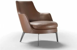 Flexform Кожаное кресло с подлокотниками Guscio