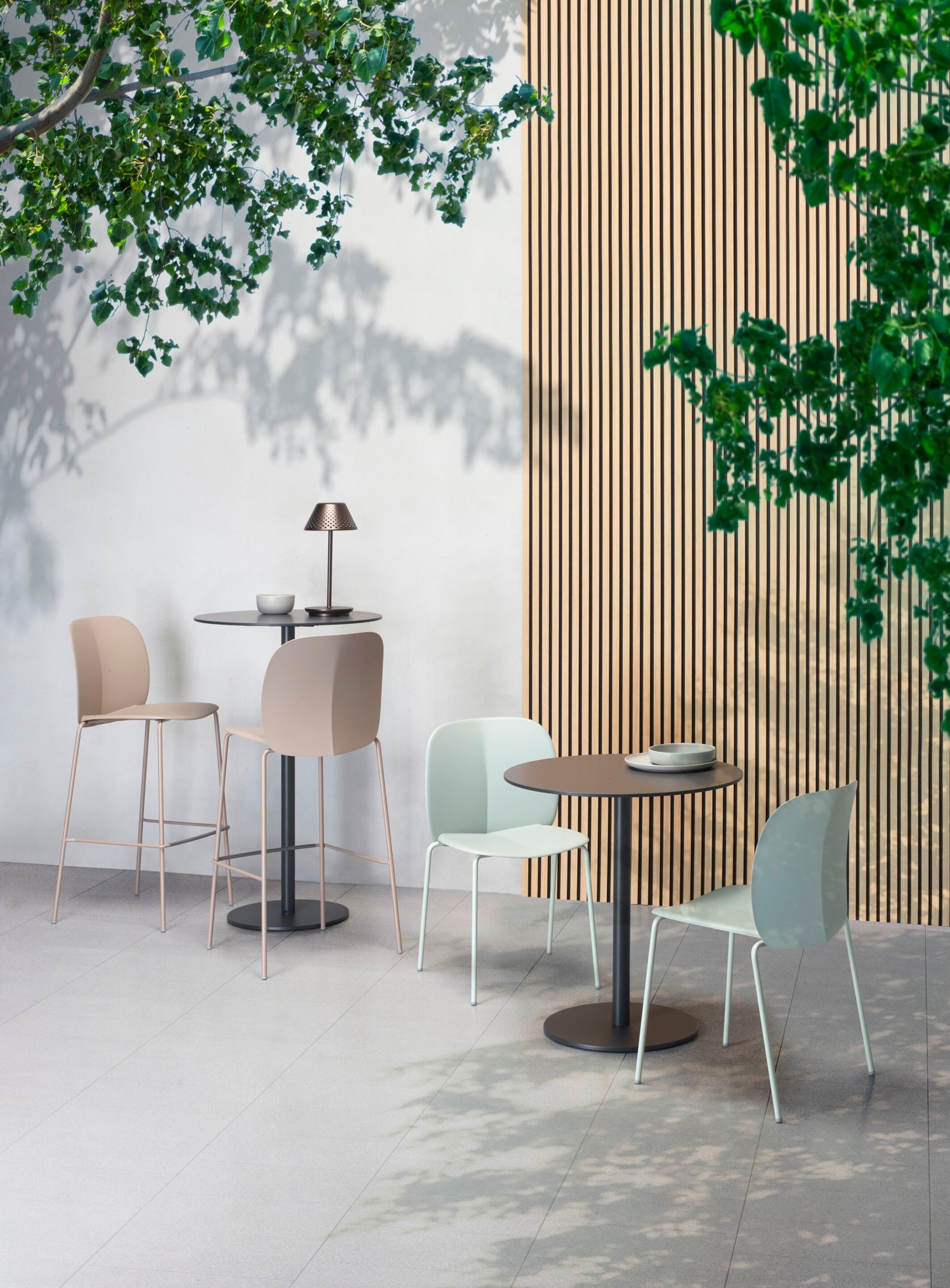 Переработанный пластиковый высокий стул с подставкой для ног S-CAB Mentha ARCH-00002524 - Вид №9