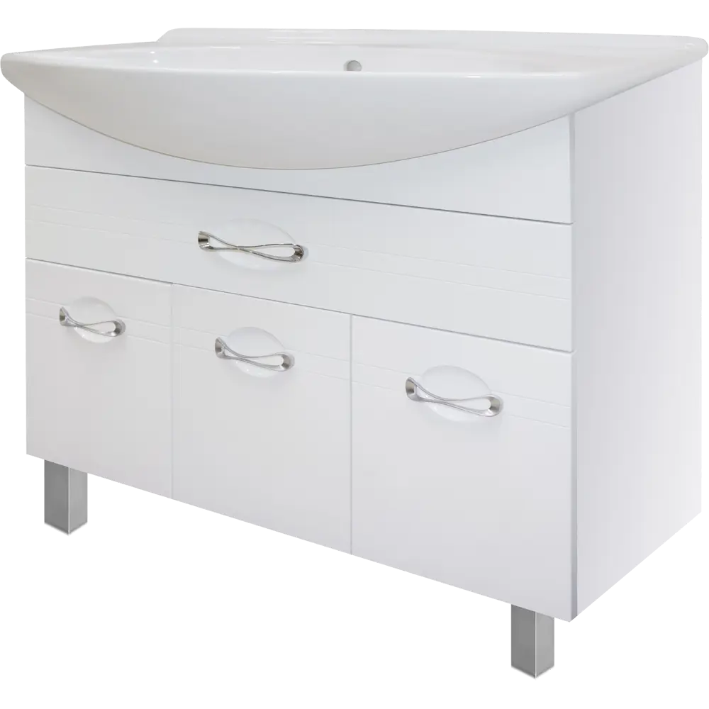 Тумба под раковину напольная Sanflor «Палермо» 105 см цвет белый STLM-2051271 - Вид №2