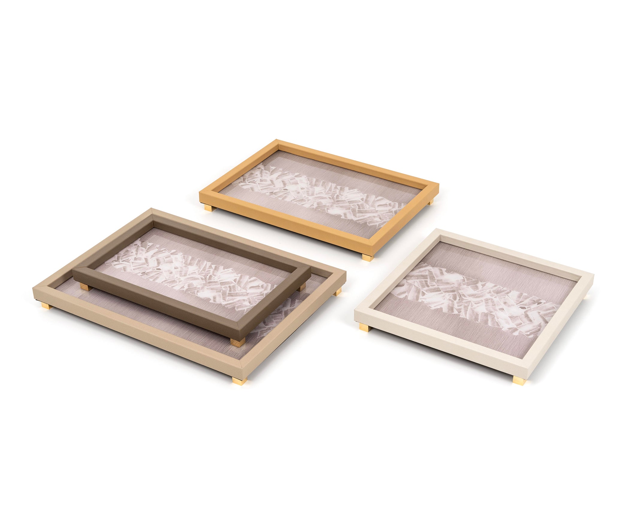 Поднос для заметок - 35,5X35,5 см / металл-хром/зернистая кожа_темно-серый Pinetti 00.1986.029.055 - Вид №5