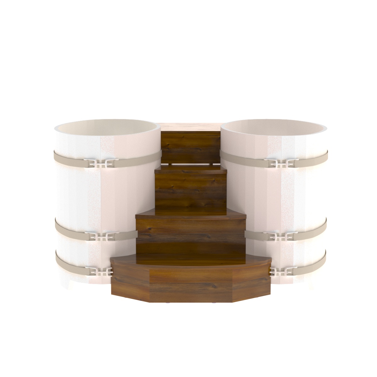 2327 Подиум на 2 купели 0,69х1,31 Рустик морёная Alyarus  - Вид №1