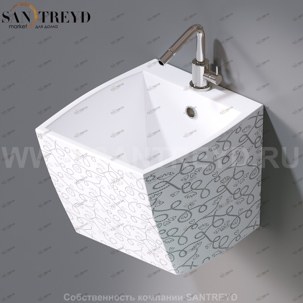 L253.400 Подвесная раковина настенная овальная A. e T. Italia SQUARE белая AeT ITALIA