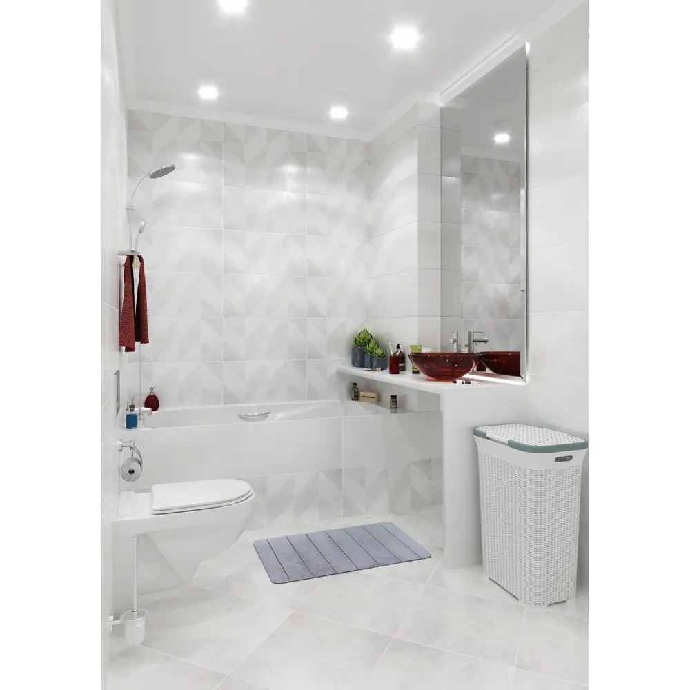 Плитка настенная «Скарлет» 30х60 см 1.6 м2 цвет светло-серый BELANI STLM-2212601 - Вид №3