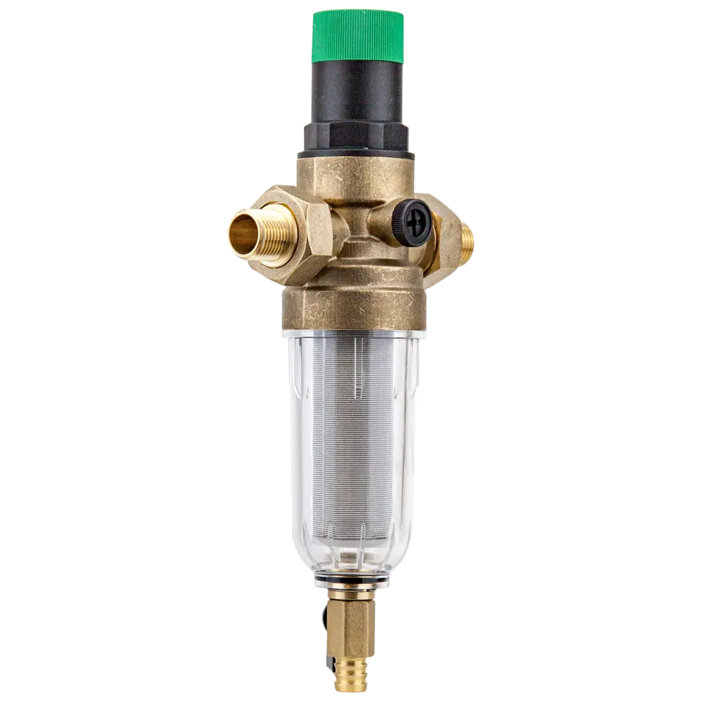 Промывной фильтр для ХВС Посейдон 1/2" НР 100 мкм с редуктором давления латунь 13622 STLM-2146158