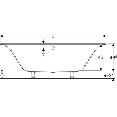 554.007.01.1 Прямоугольная ванна Geberit Soana, с узкими краями, Duo Geberit  - Вид №3