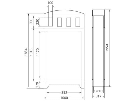 Наружная стальная стойка для мусора для утилизации отходов Studio Città ECOPUNTO ARCH-00092686 - Вид №3