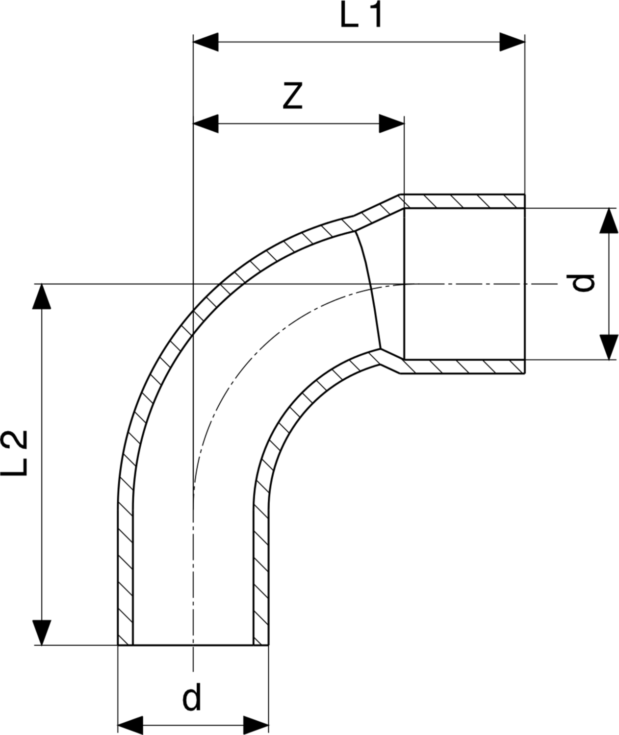 100 414 Модель 95092 Трубопроводные системы  Фитинги для пайки  Oтводы, угольники Santreyd  - Вид №3