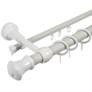 Карниз двухрядный Успех 240 см цвет лайт