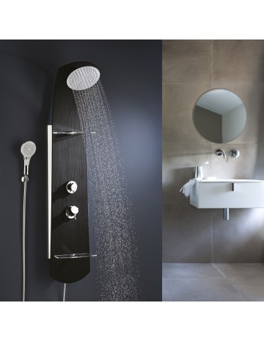 523300 402 00  Многофункциональная термостатическая душевая колонка Nautilus Slate, матовый черный Valentin Чернить  - Вид №3