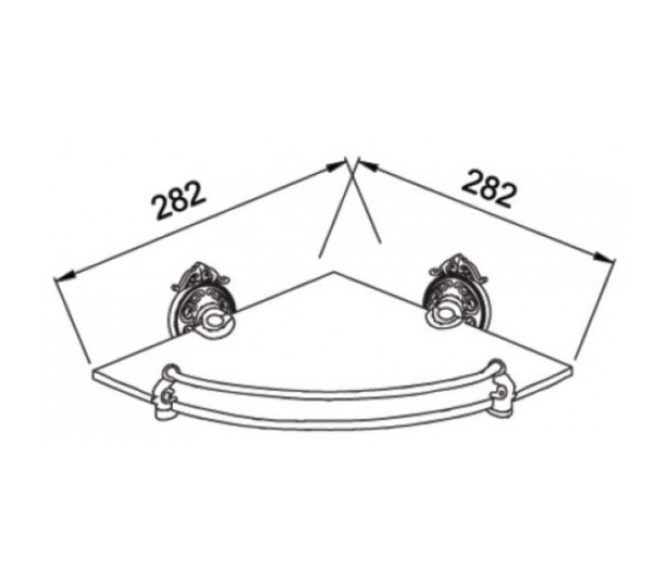 Полка стекло угловая Hayta (Германия) 13910-1/GOLD sun-id-561913 - Вид №1
